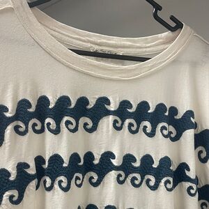 We The Free Cream waves print top